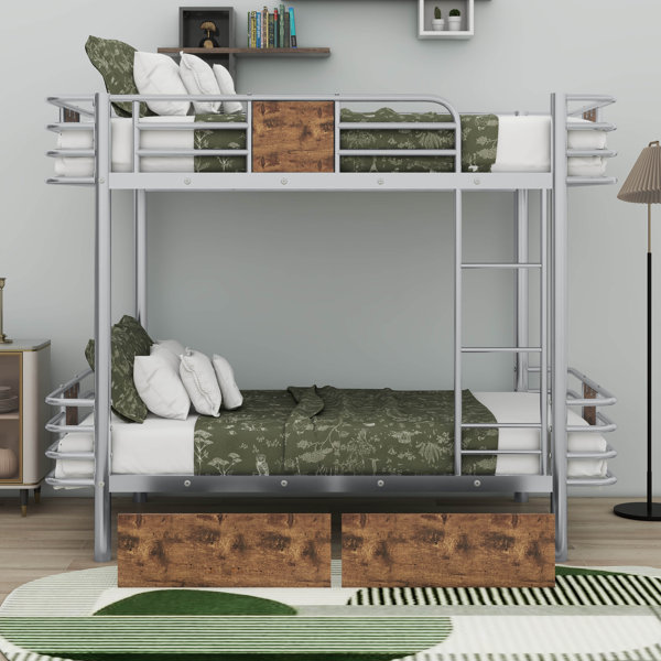 Mason & Marbles Adiel Kids Twin XL Over Twin XL Bunk Bed with Drawers